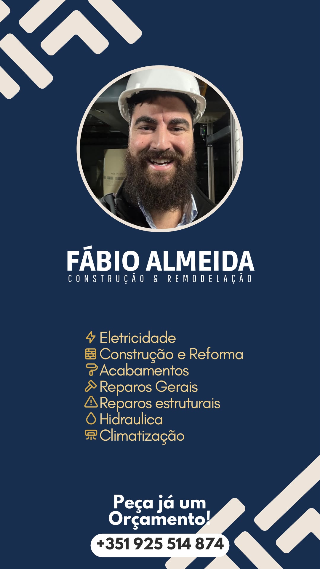 Fábio Almeida, profissional de construção e remodelação